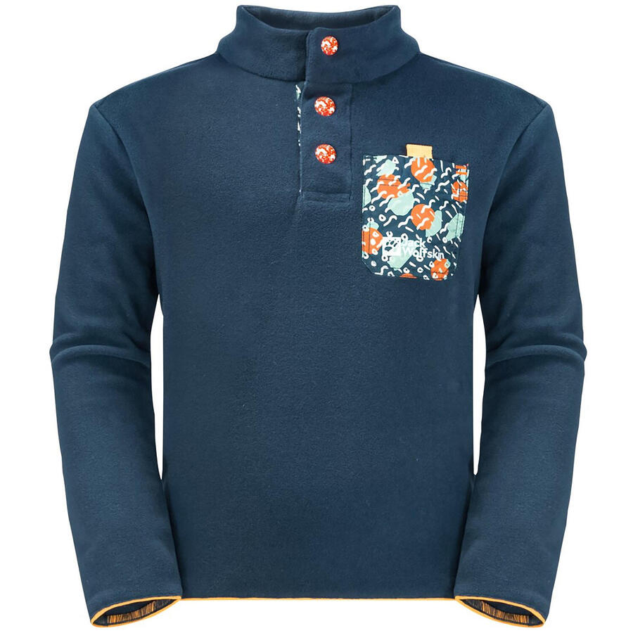 

JACK WOLFSKIN Детский свитер с ворсинками и пуговицами из флиса