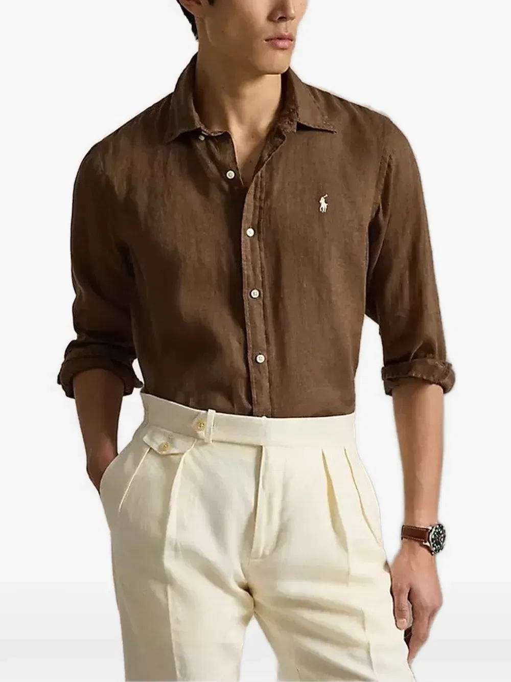 Рубашка с логотипом Polo Ralph Lauren, коричневый