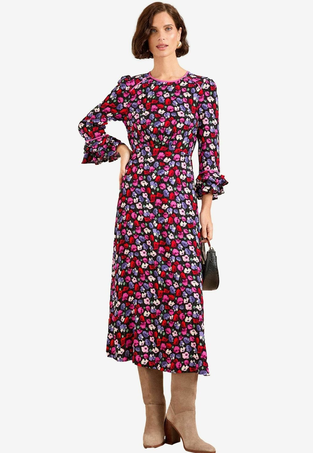 

Повседневное платье REGULAR FIT - RUFFLE SLEEVE MIDI Love & Roses, черный