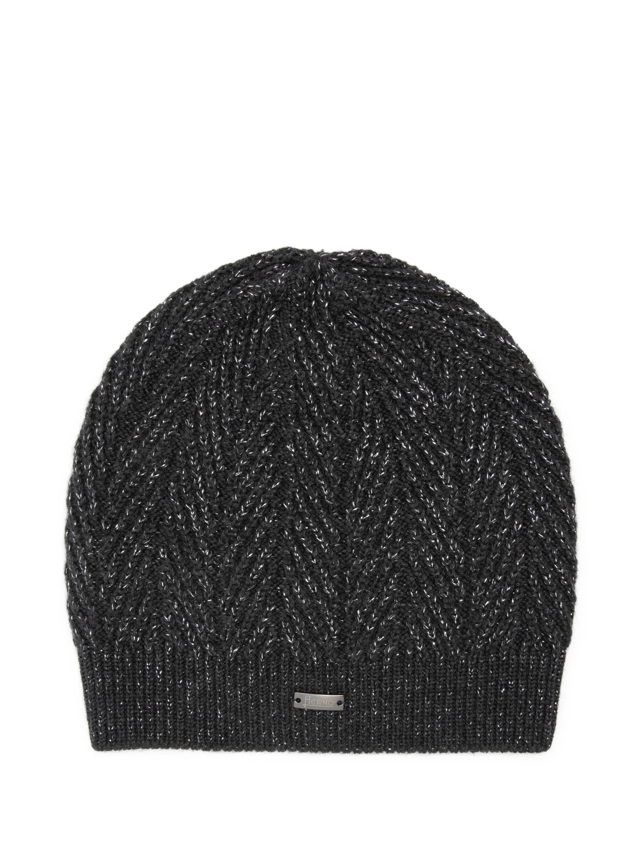 

Шапка бини с узором в елочку Herno, серый