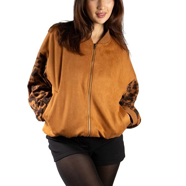 

Женская куртка с молнией и принтом animal print Jess By Meiko, Brown