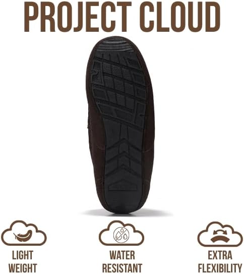 Мужские тапочки Project Cloud из 100 натуральной кожи с стелькой из пены с эффектом памяти - нескользящие и легкие тапочки для дома и улицы для мужчин (Oswin), шоколадный — фото 4