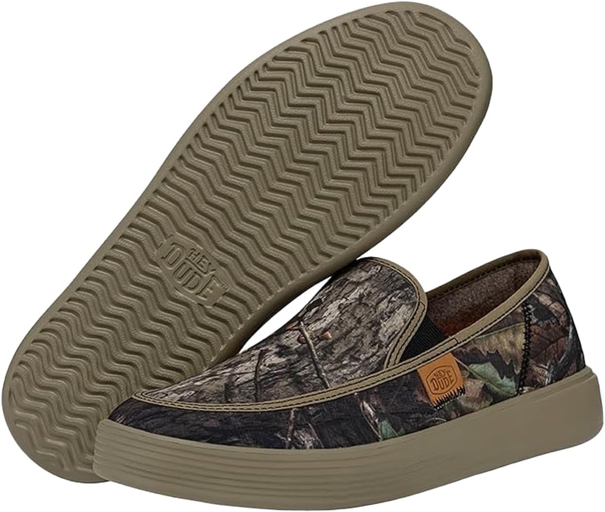 Мужские кроссовки Hey Dude Sunapee Mossy Oak Country DNA, Мужская обувь, Мужские слипоны, Удобные и легкие Heydude, Olive — фото 2