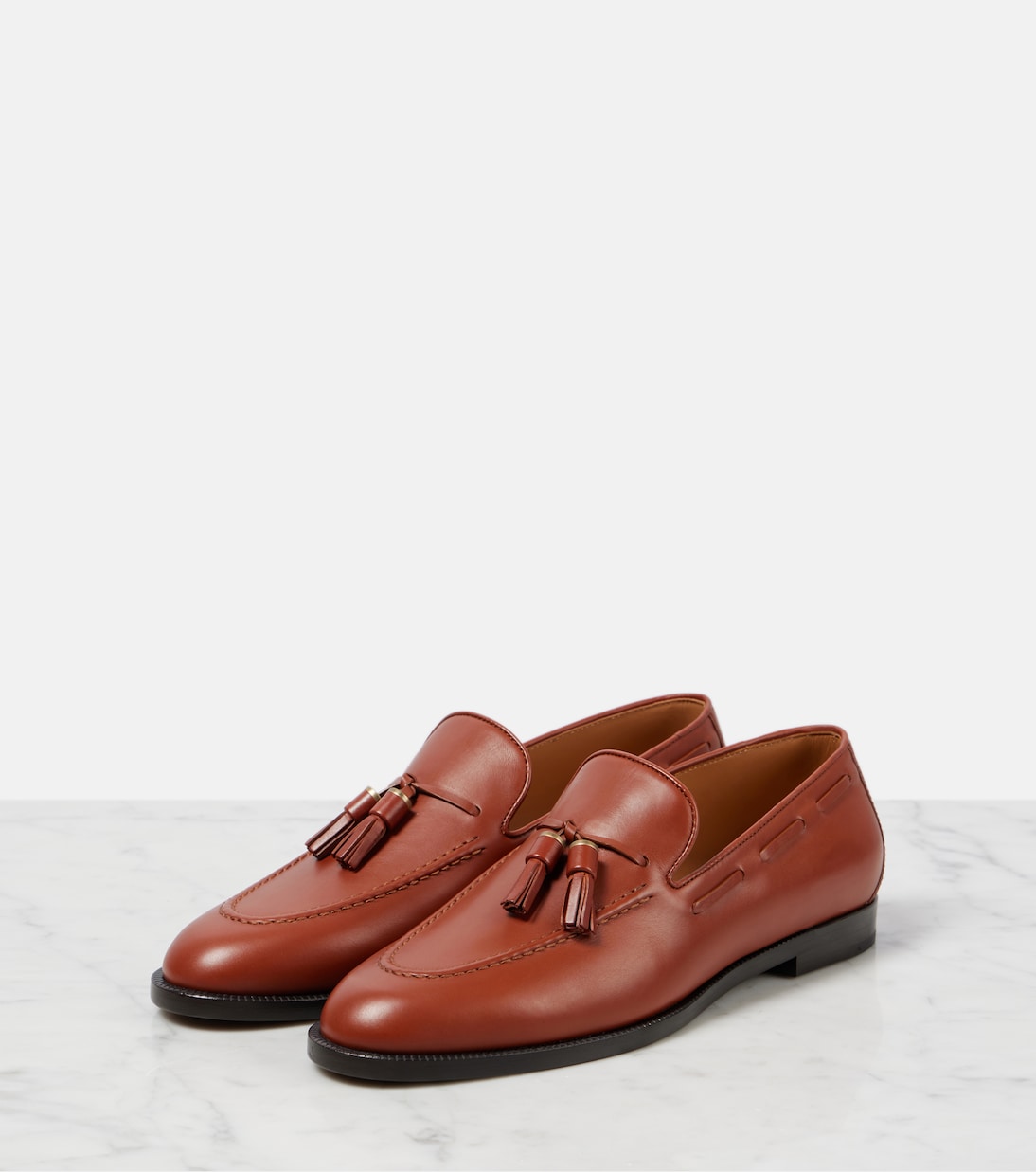 Кожаные лоферы Francis Loro Piana, Pecan Syrup — фото 4