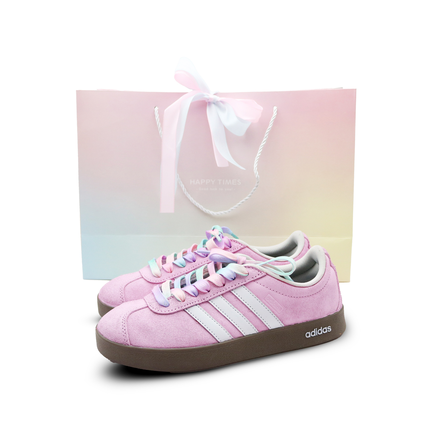 

Adidas Neo Вл Корт Классик Рейнбоу Хлопковая Сумка Легкие Лоу-топ Скейтборд Кроссовки Унисекс Розовый Белый, цвет Pink White
