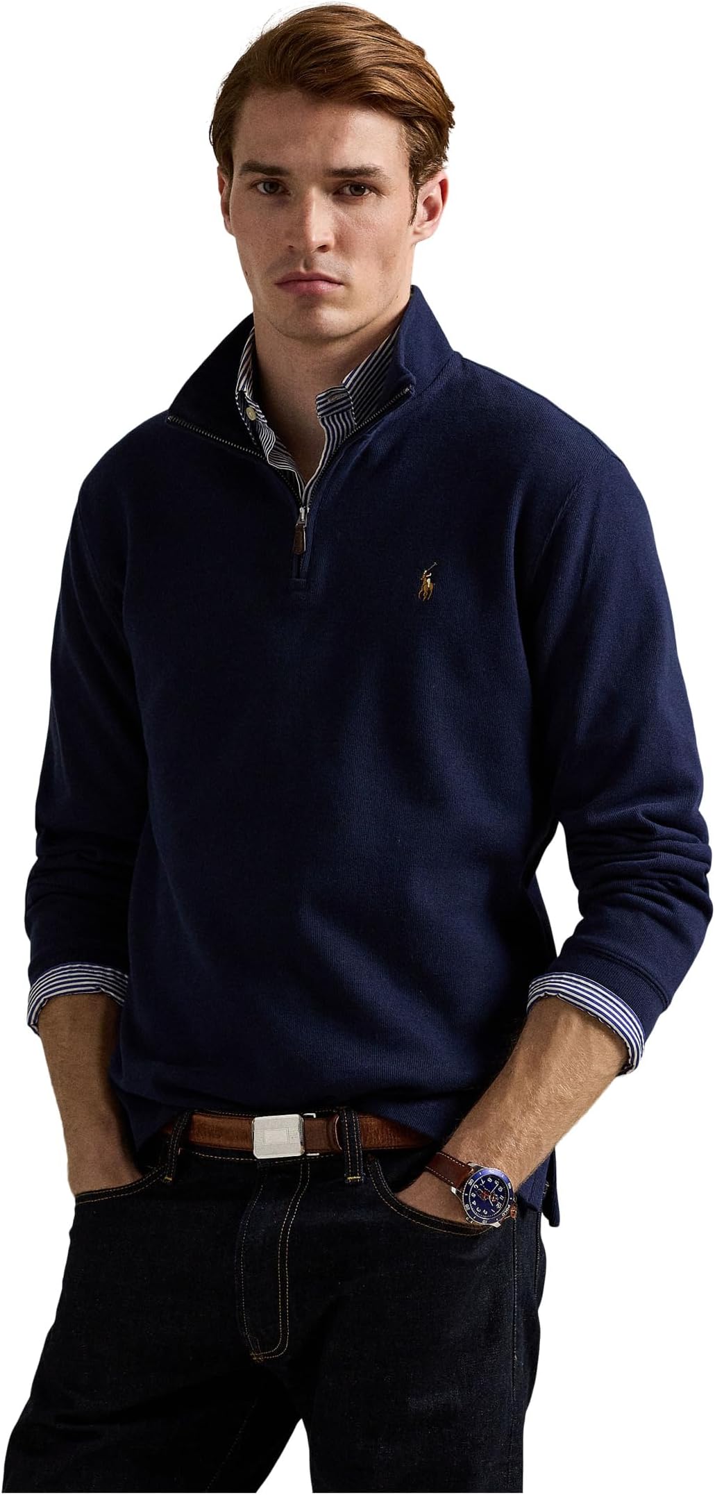 

Мужской пуловер Estate-Rib Quarter Zip Polo Ralph Lauren, Cruise Navy