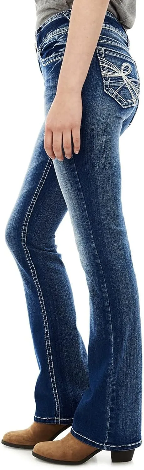 Джинсы женские Pull On с вышивкой High Waisted — фото 3