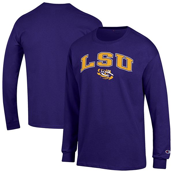 

Мужская фиолетовая футболка с длинным рукавом LSU Tigers Arch Over Logo Champion