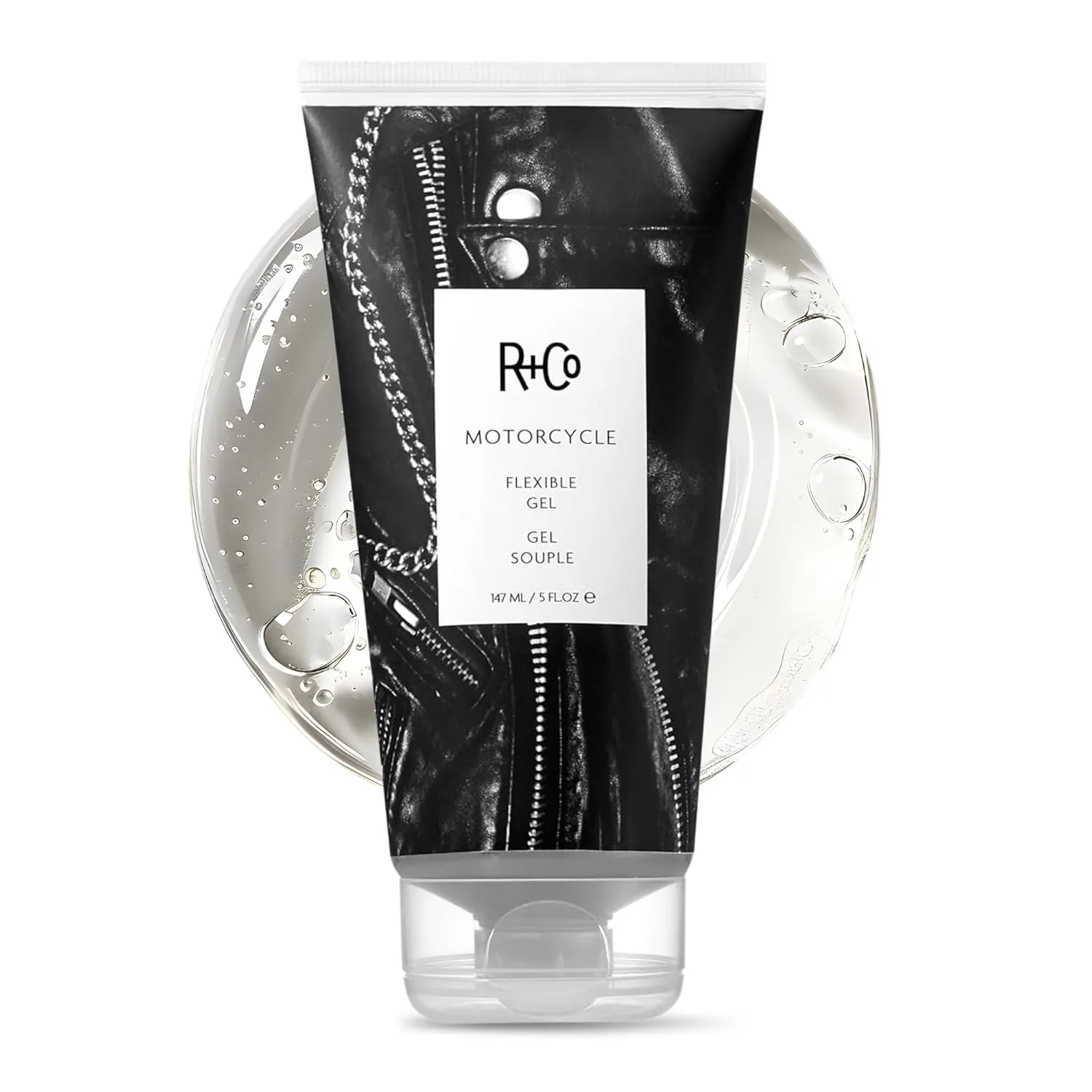 R+Co Motorcycle Flexible Gel - гибридный гель для укладки с гибкой фиксацией и восковым блеском, термозащита, объем и текстура, натуральный финиш для всех типов волос, веганский, без сульфатов, 142 г 148 мл (1 шт.)