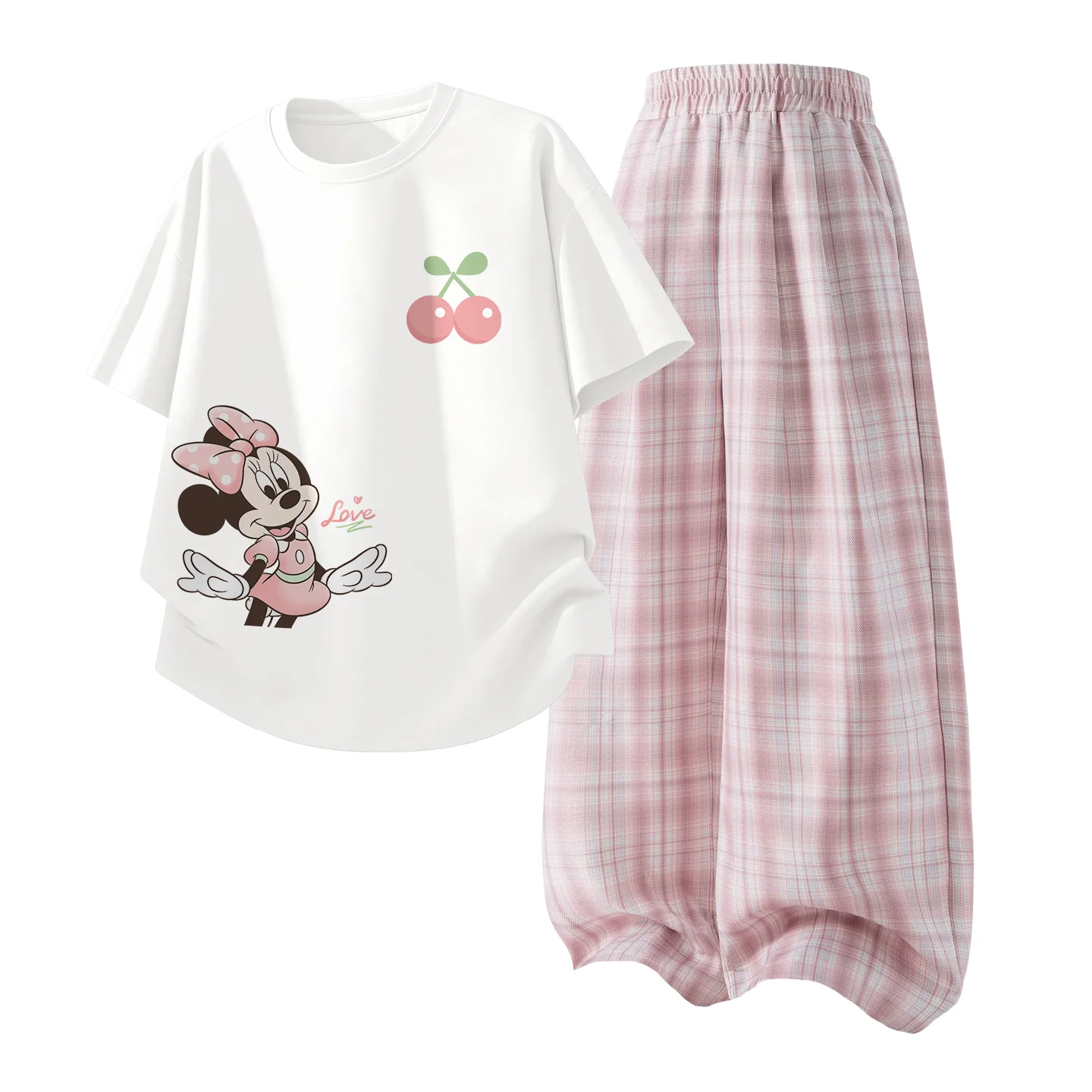 Детский спортивный комплект Casual Disney, Di Sweet Circle White+Solid Color Quartz Pink — фото 3