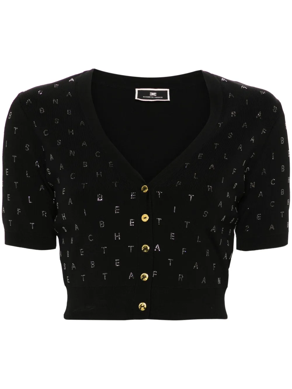 

Укороченный кардиган с логотипом Elisabetta Franchi, черный