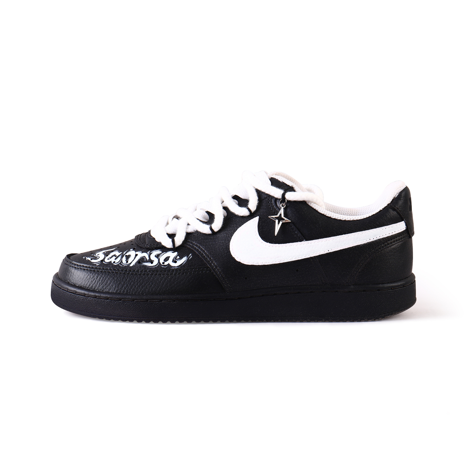 

Nike Мужские кроссовки для скейтбординга Court Vision 1 Gothic King Abrasion Resistant Balance низкие, черные