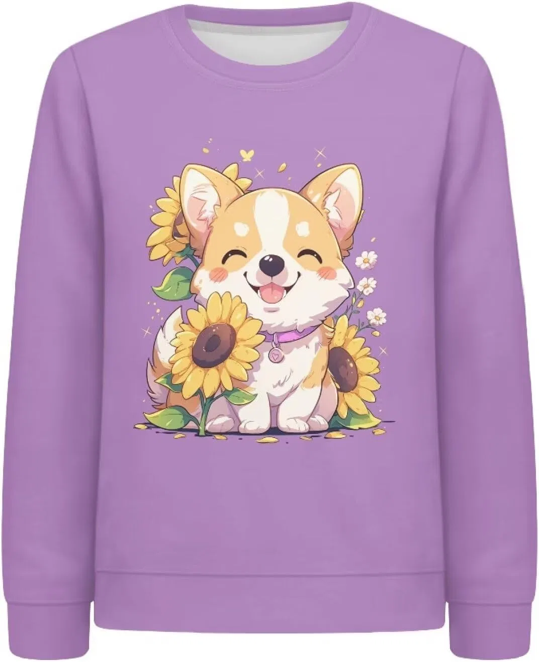 Детский свитшот ZPINXIGN Corgi Sunflower 2 — фото 4
