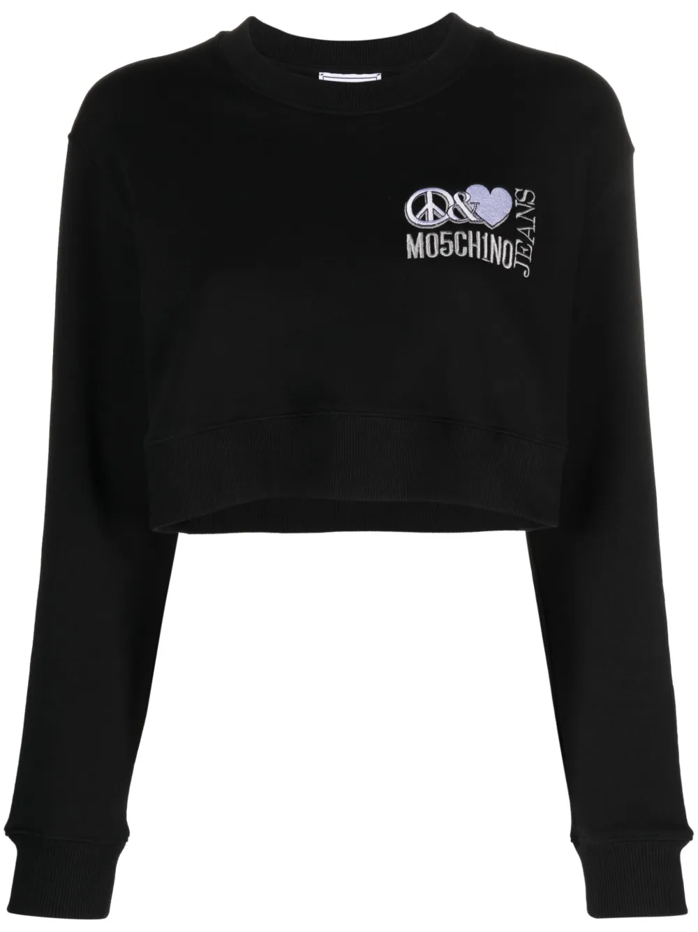 

Укороченная футболка с длинными рукавами MOSCHINO JEANS, черный