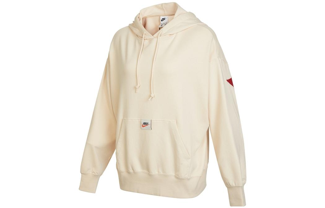 

Nike Женская толстовка с капюшоном и длинными рукавами на завязках, бежевая