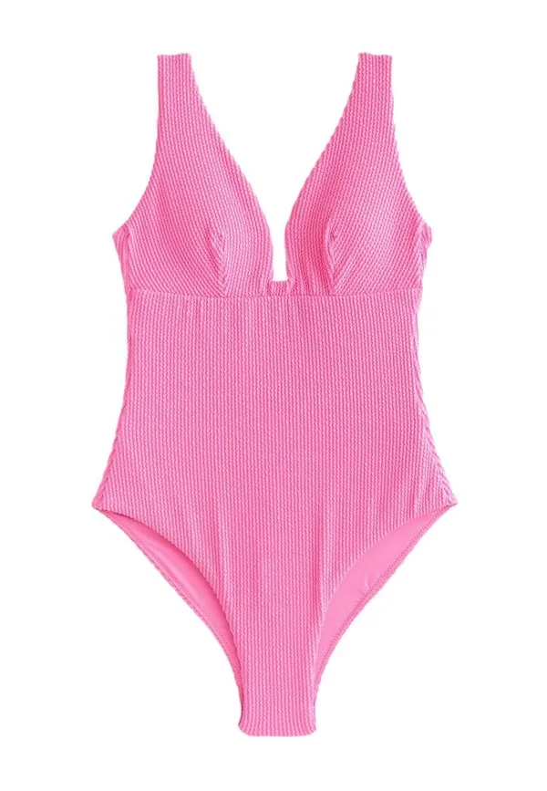 Купальник с глубоким вырезом в виде пятна загара Next, Pink
