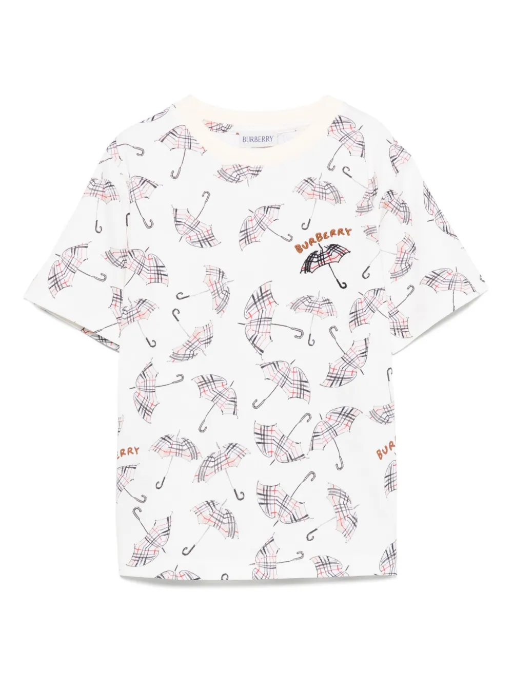 

Футболка с принтом BURBERRY KIDS, нейтральный