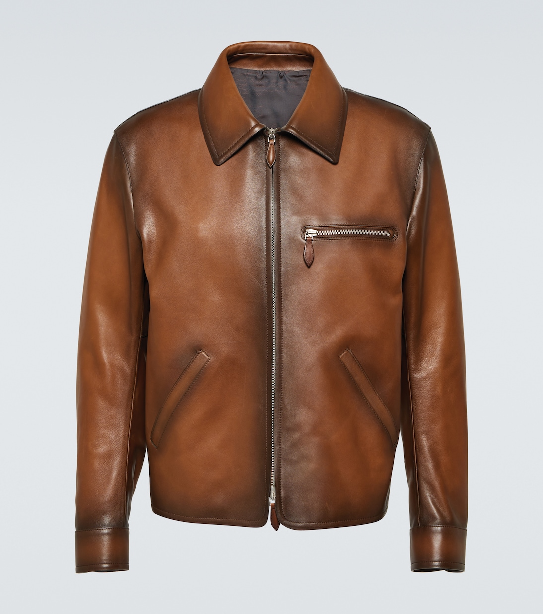 

Кожаная куртка-блузон Patina 1 Jour Berluti, Rust Brown, Коричневый, Кожаная куртка-блузон Patina 1 Jour Berluti, Rust Brown