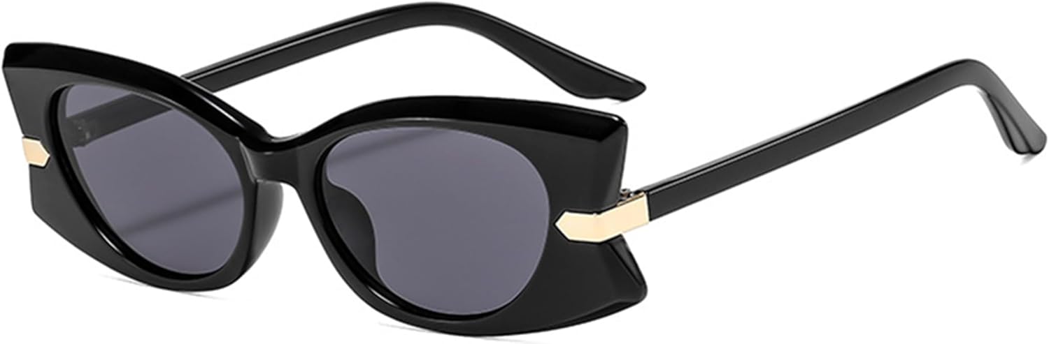 

Модные солнцезащитные очки «кошачий глаз» в стиле «бабочка» для женщин, винтажные солнцезащитные очки в стиле Y2K, градиентные черные очки с защитой от УФ-излучения UV400 bullabulling, Black