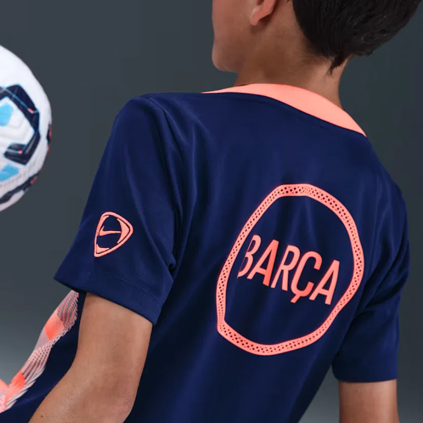 Футболка детская Quick Dry Academy Pro Third Kids Nike, Dark Navy Blue/Bright Orange — фото 3