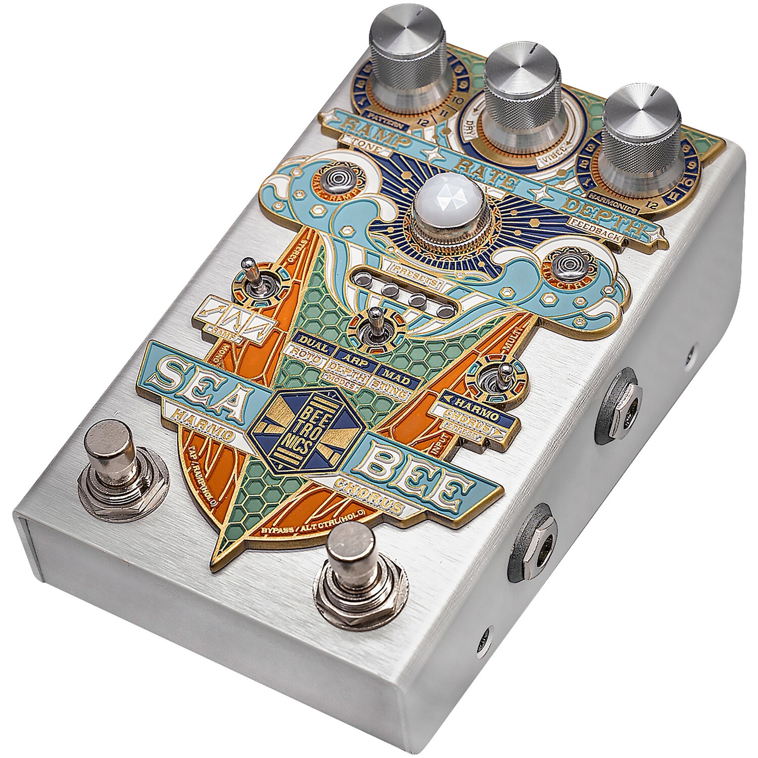 

Педаль эффектов Beetronics FX Seabee Harmochorus, серебристая, анодированная