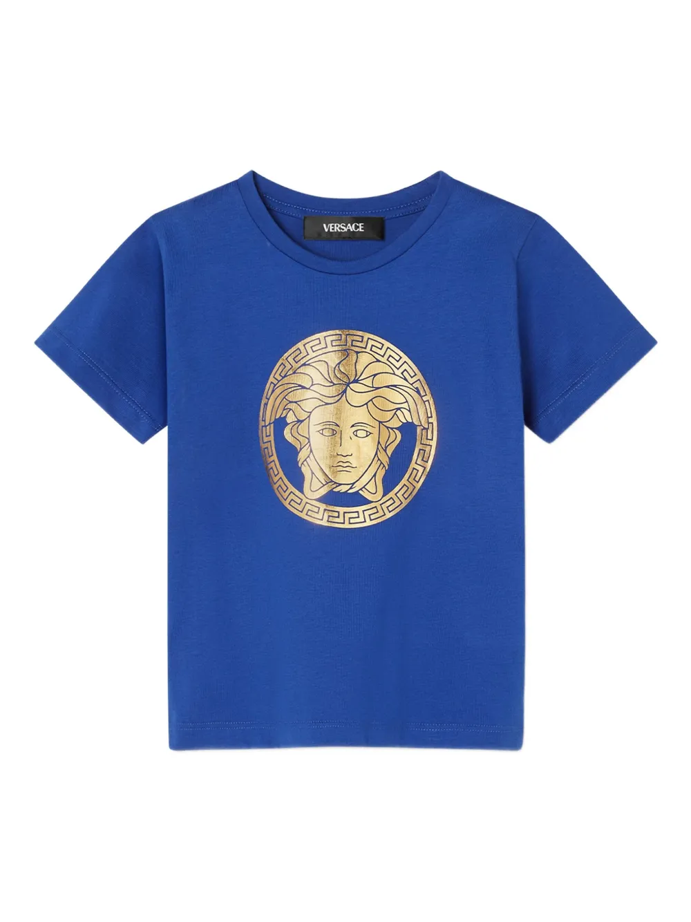 

Футболка с логотипом Medusa Versace Kids, синий