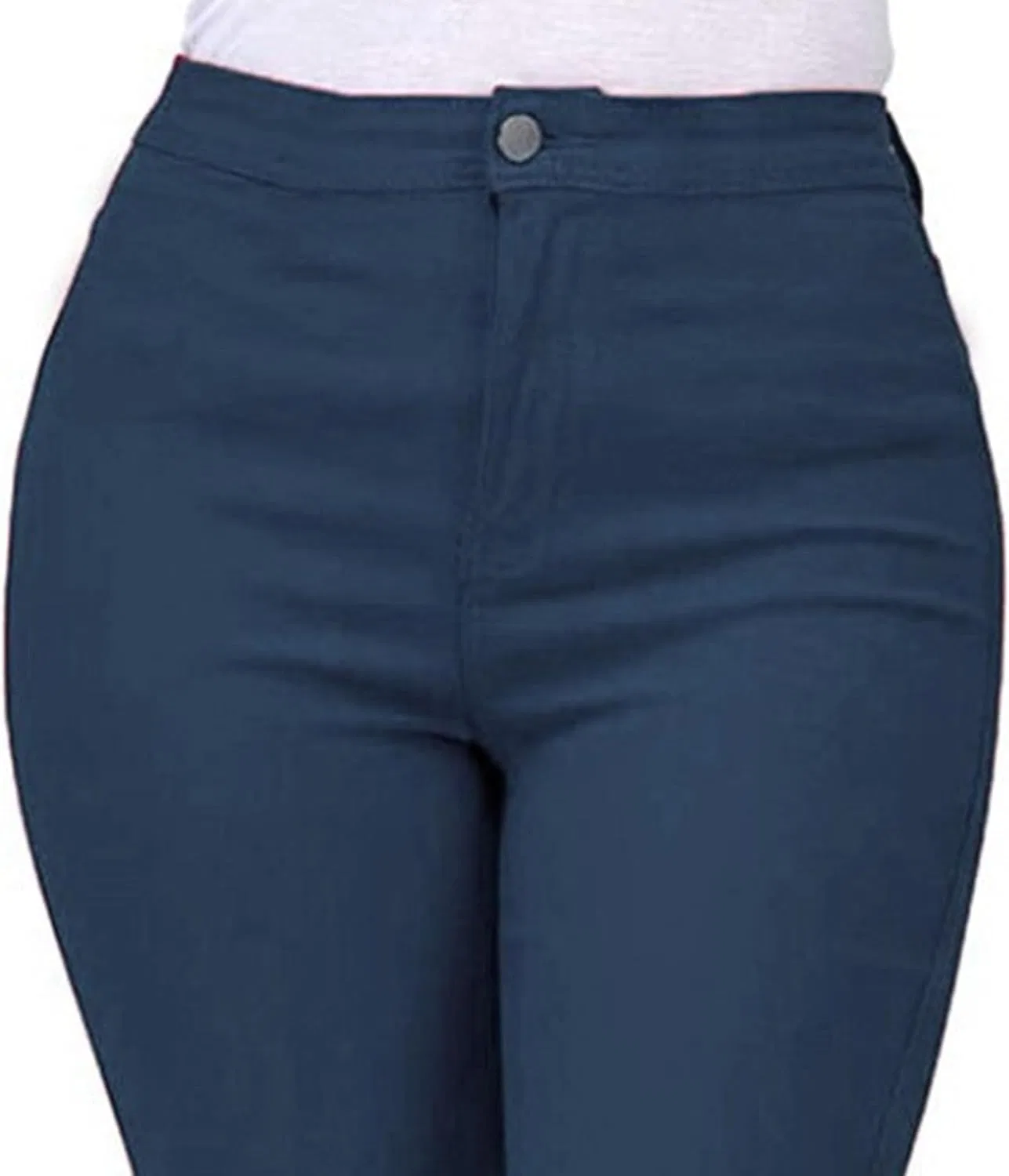 Леггинсы джинсовые High Waist, бренд не указан, белые — фото 3