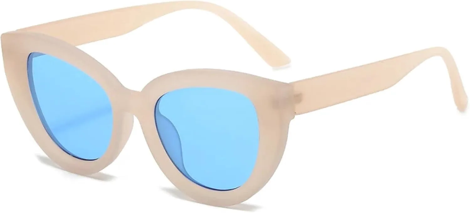 

Модные большие солнцезащитные очки «кошачий глаз» для женщин, конфетных цветов, с защитой от УФ-излучения UV400, в стиле ретро для мужчин HHZZYVY, Jelly Pink Blue