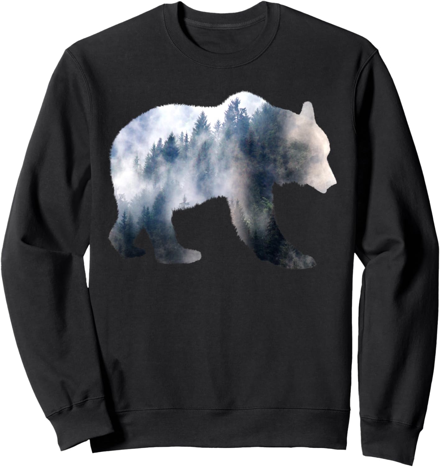 

Толстовка с изображением медведя, гризли, дикого животного и художественным рисунком на тему природы Dramabite, черный