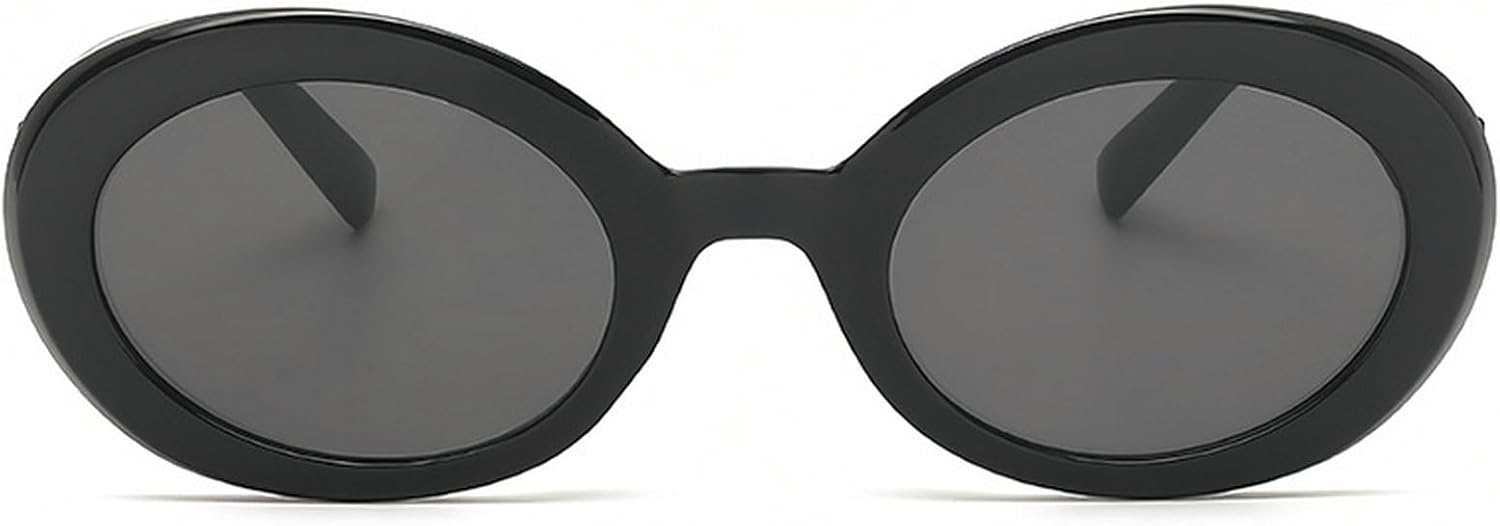 

Толстые овальные солнцезащитные очки для женщин, модные очки-маски, ретро-очки, массивные солнцезащитные очки, градиентные очки, круглые солнцезащитные очки в стиле 90-х mincl, Black