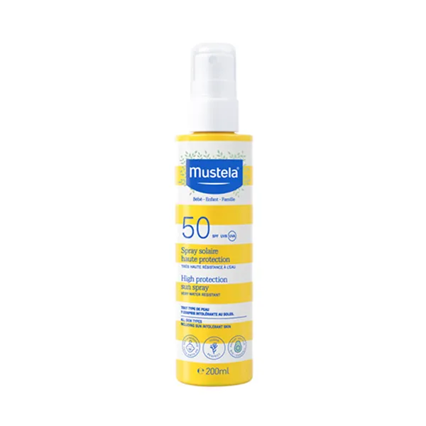 

Спрей солнцезащитный крем Leche Solar Spray Alta Protección Bebé Mustela, 200 ml