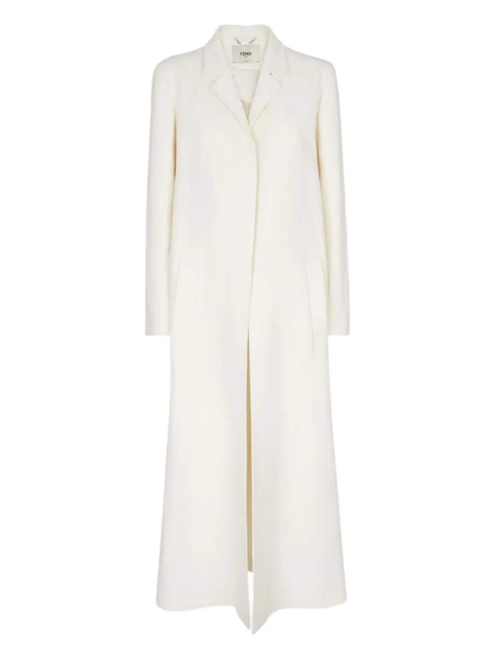 

Льняное однобортное пальто Fendi, белый