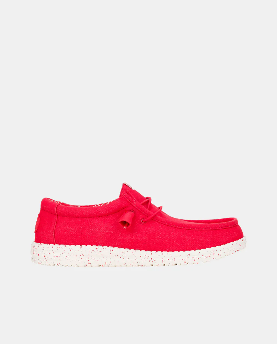

Мужские туфли Wally Canvas на шнуровке из холста HeyDude, красный