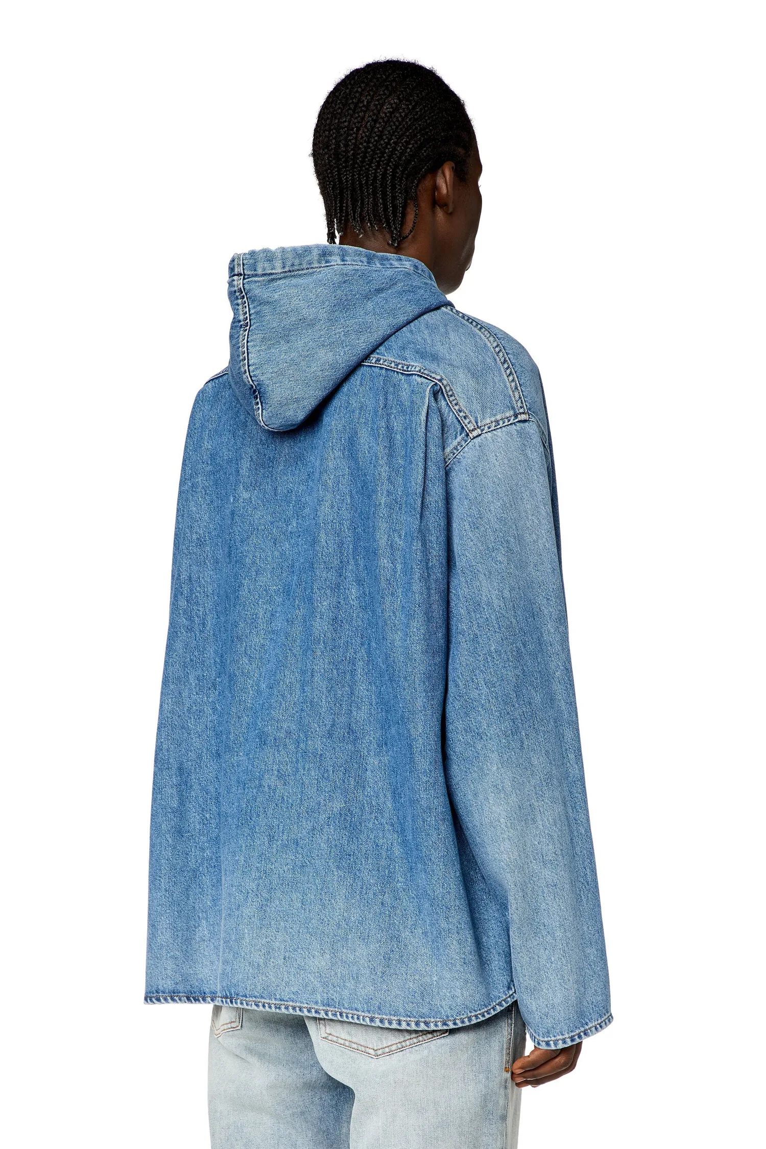 Мужская джинсовая рубашка D-DEWNY-HOOD Diesel, Indigo Blue — фото 4