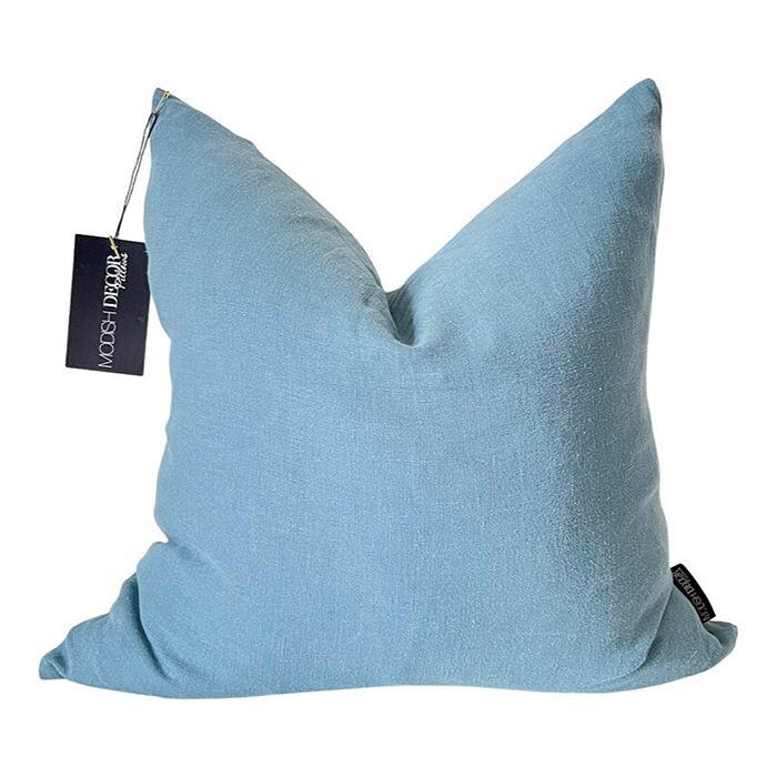 

Подушки с модным декором. Льняная наволочка, 18 x 18 дюймов Modish Decor Pillows, синий