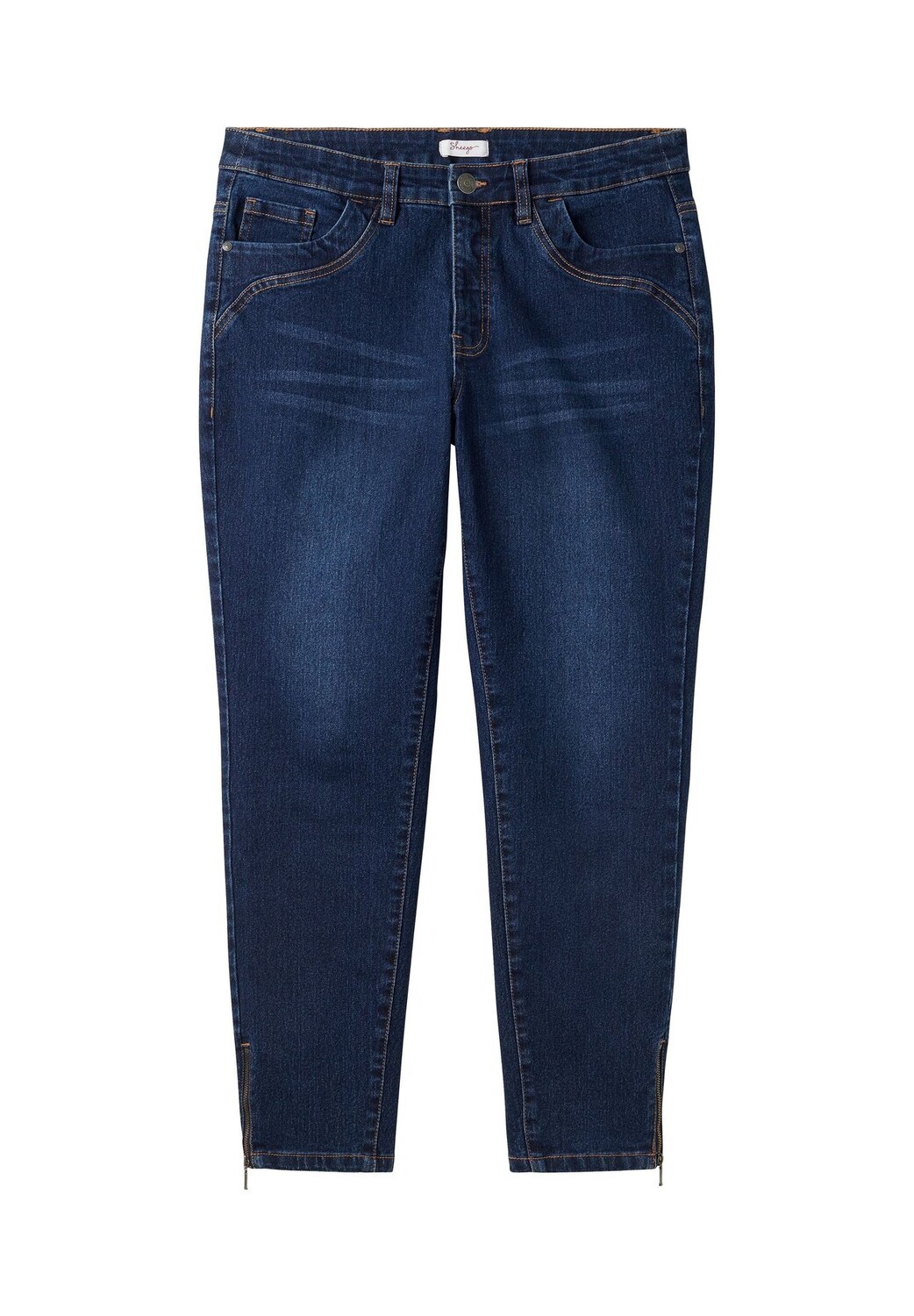 

Джинсы 7/8 с молниями по низу sheego, цвет Dark Blue Denim