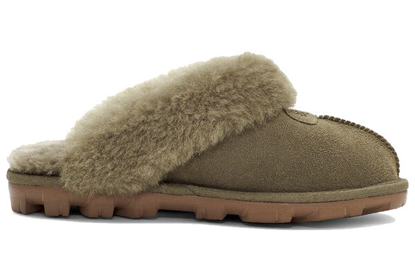 Модные босоножки кокетливые тапочки Ugg, зеленый — фото 3