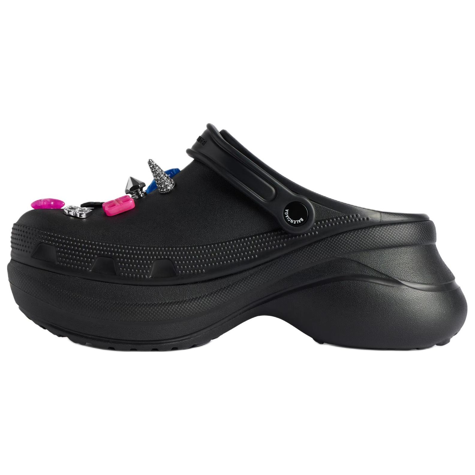 Женские мюли Jibbitz Charm Crocs Balenciaga, Black