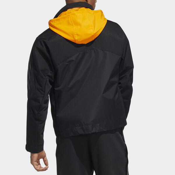 Куртка adidas Th 99 Pro Wvjk Solid Color Stripe Casual Sports Hooded Jacket Black, черный — фото 3