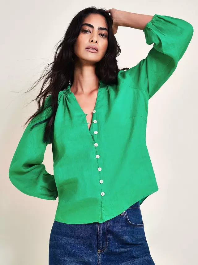 

Блуза Monsoon Reine Frill, зеленый