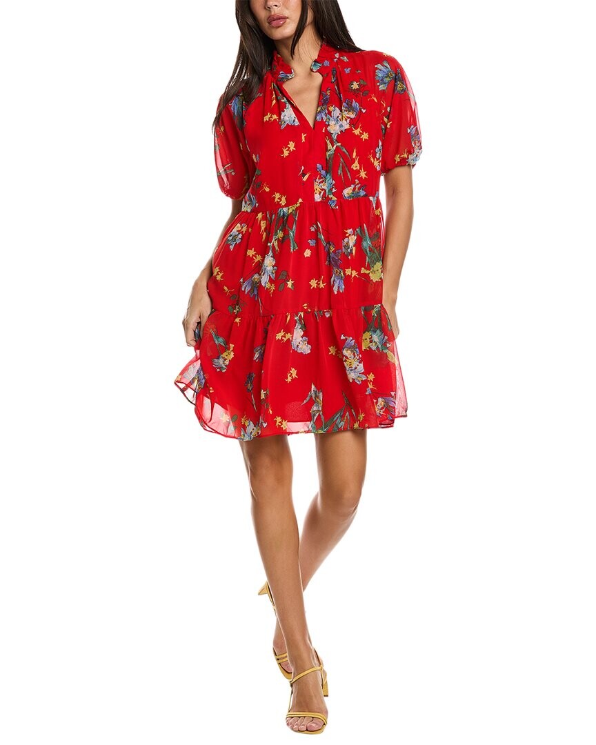 

Многоярусное платье CeCe Baby Doll, красный