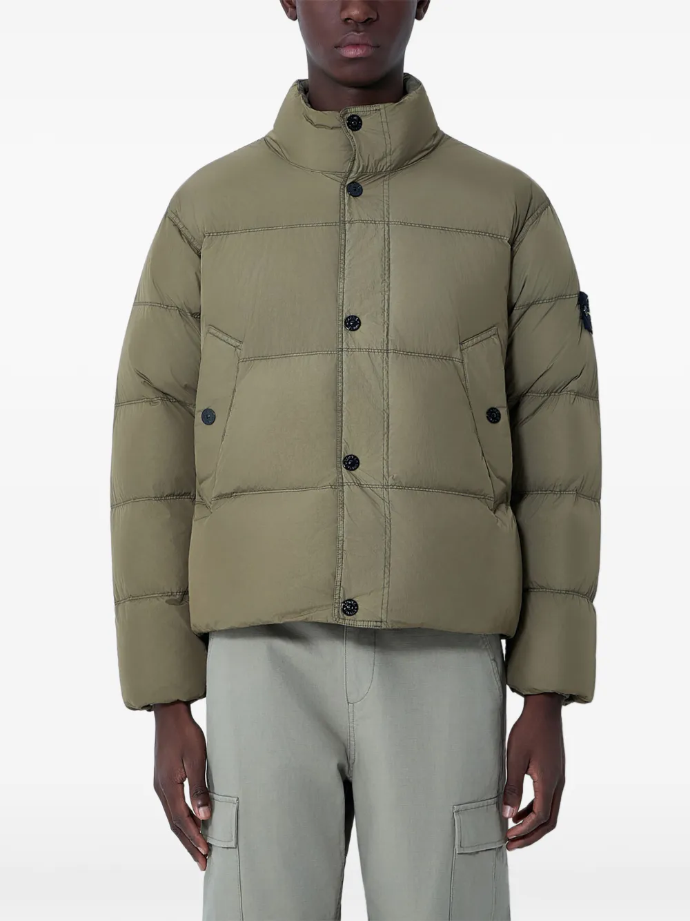 Стеганая утепленная куртка Stone Island, зеленый