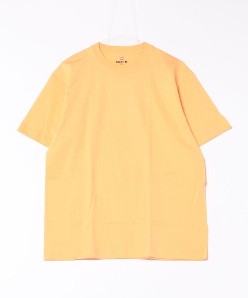 

Футболка унисекс, плотная, однотонная HANES Beefy, светло-оранжевый