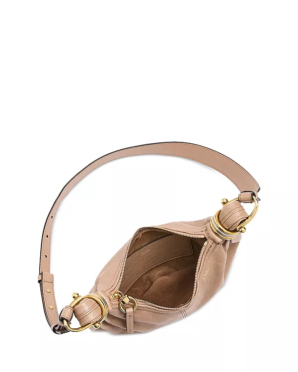 Браслет, миниатюрная кожаная сумка-хобо Chloé, фиолетовый — фото 3