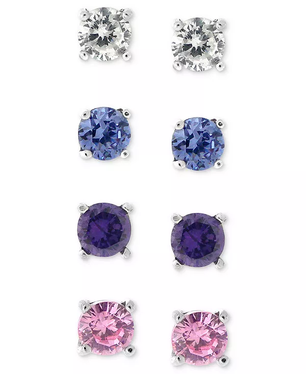 

Комплект из серег из стерлингового серебра, комплект из серег-гвоздиков с несколькими камнями Giani Bernini, multi