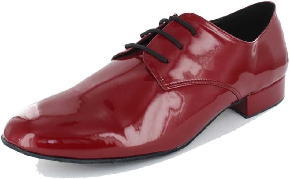 

Мужские классические танцевальные туфли на шнуровке для танго, сальсы, ча-ча-ча, джаза, румбы, самбы, бальных и латинских танцев, современный стиль Mgm-Joymod, красный