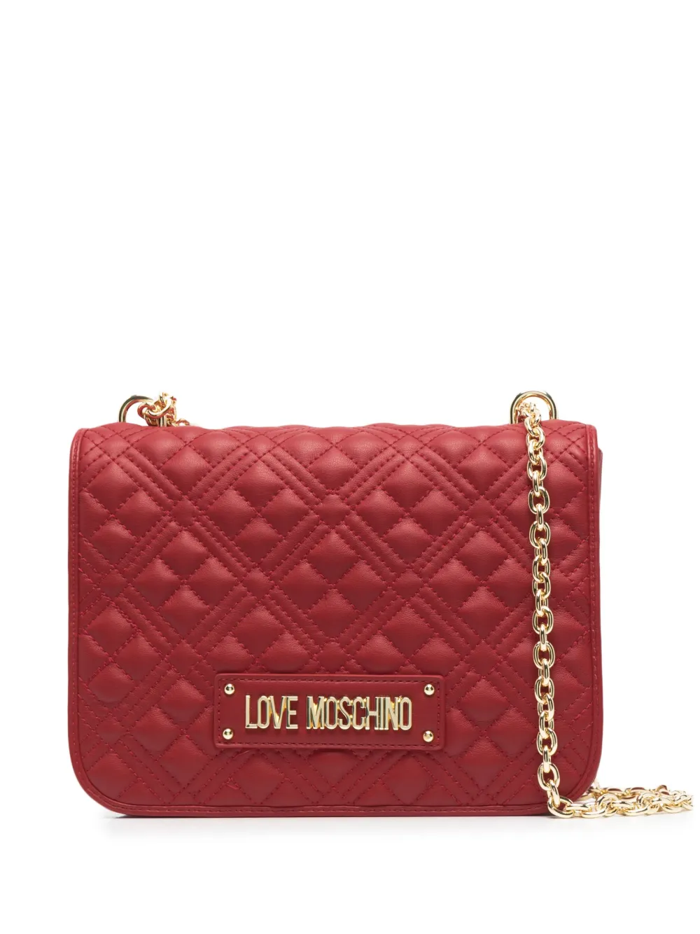 

Стеганая сумка на плечо с логотипом Love Moschino, красный