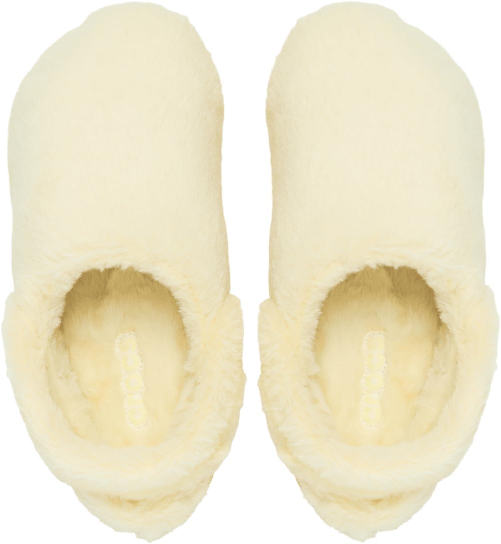 Сабо унисекс для взрослых Classic Unforgettable с подкладкой, пушистые тапочки Crocs, Vanilla — фото 4