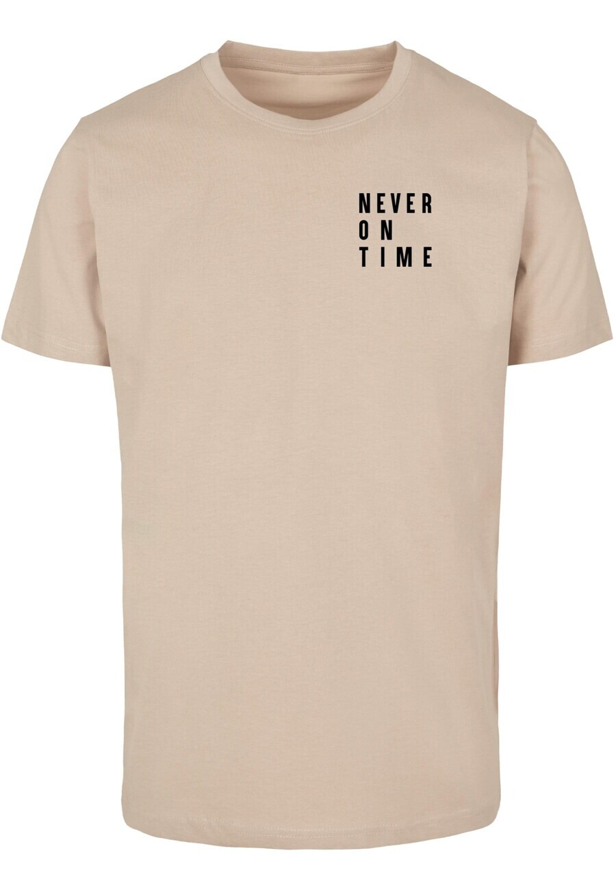 

Футболка Merchcode Shirt Never On Time, песочный