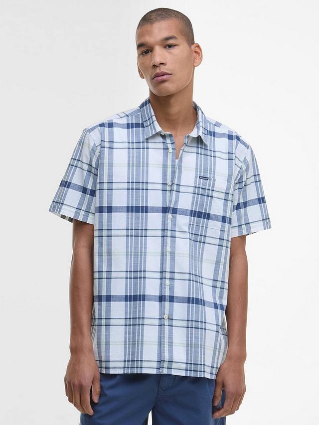 

Горчичная клетчатая хлопковая рубашка Grassbeach Barbour